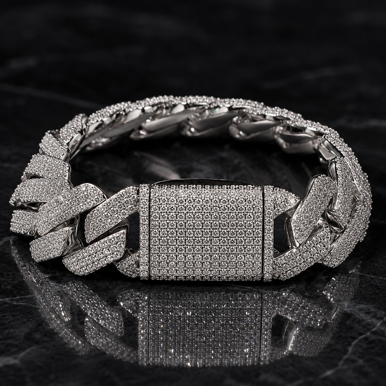 【Ice47】Iced Out Miami Cuban Chain Bracelet(20mm)
