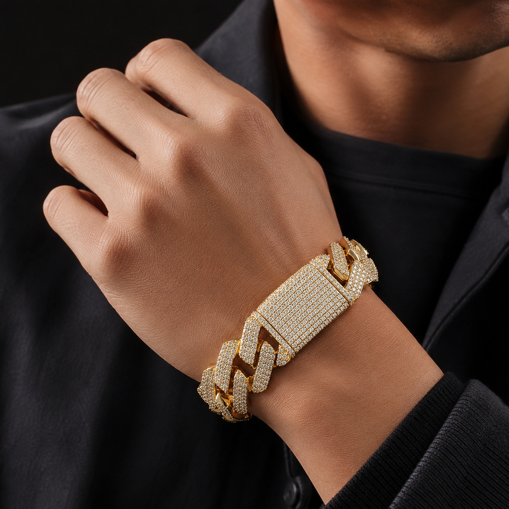【Ice47】Iced Out Miami Cuban Chain Bracelet(20mm)