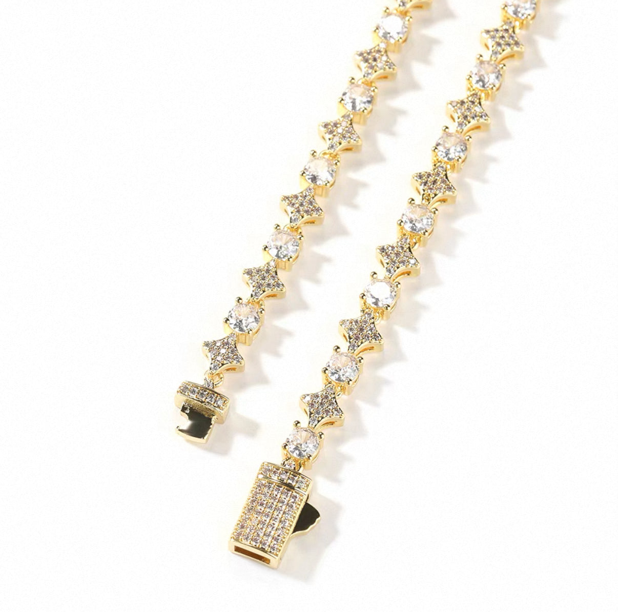 【Ice142】Starry Tennis Chain Necklace