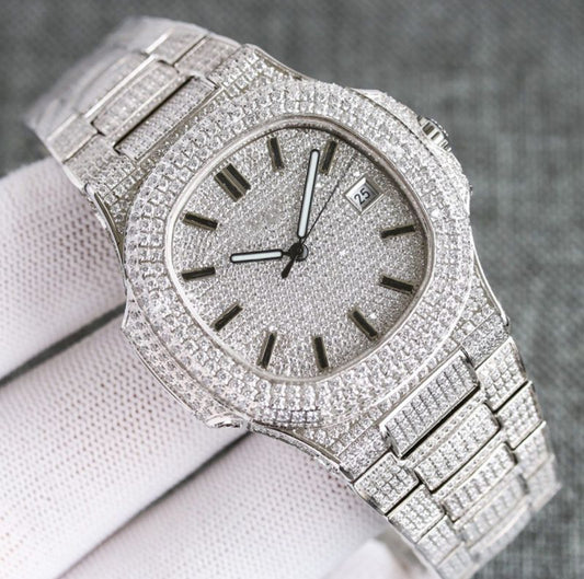 【Ice92】Iced Out Glacier Royale Watch【Moissanite/SILVER】