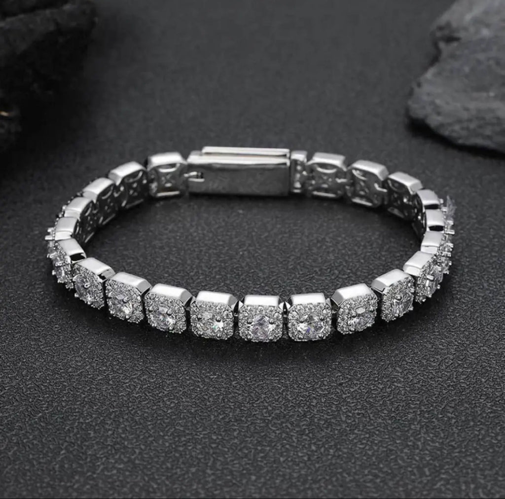 【Ice140】Cube Tennis Chain Bracelet