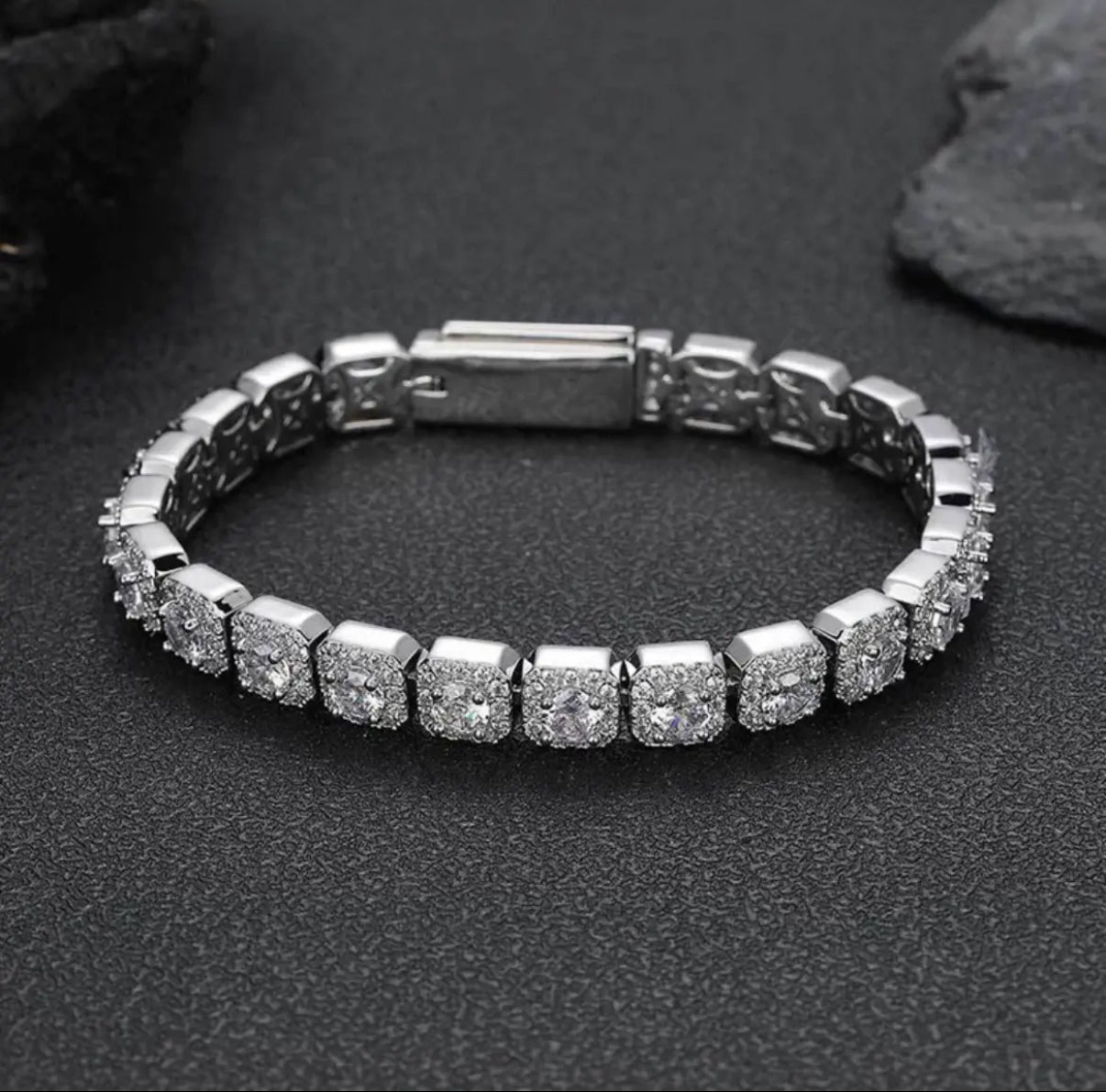 【Ice140】Cube Tennis Chain Bracelet