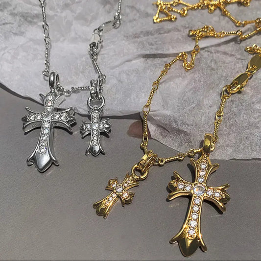 【Ice09】Iced Out Cross Necklace