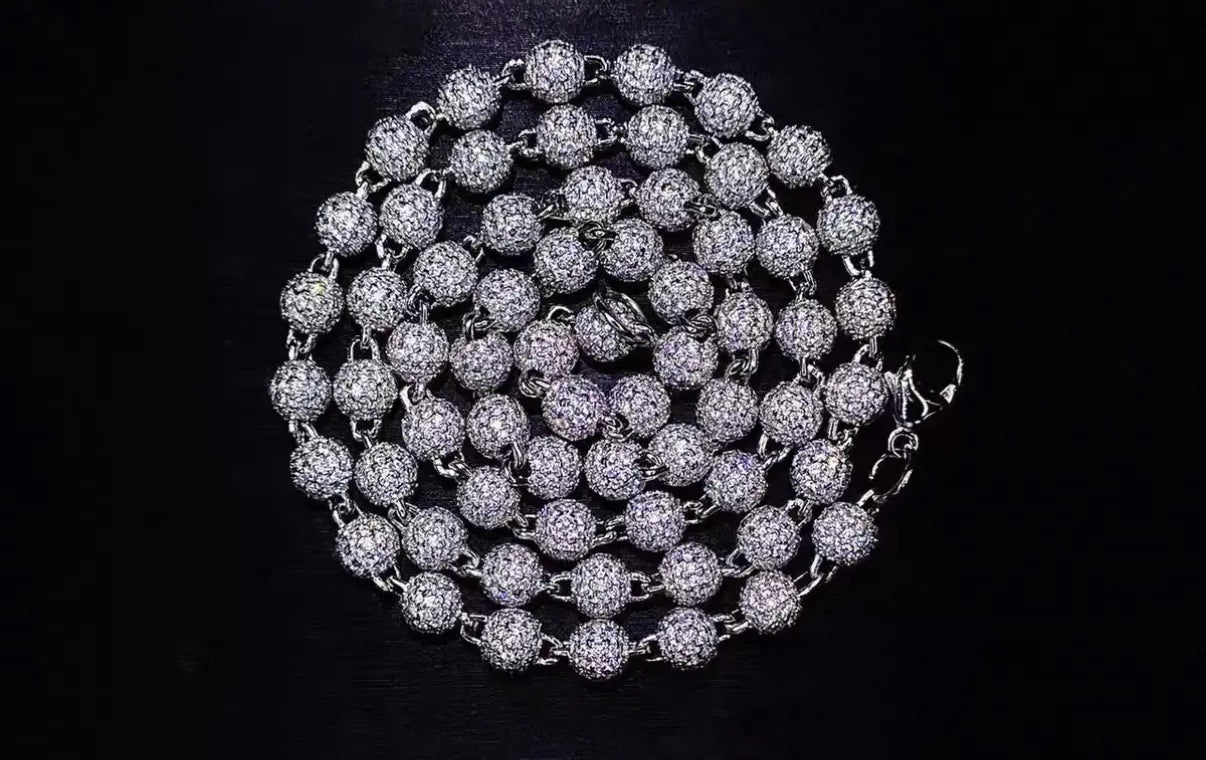 【Ice46】Iced Out Ball Chain Necklace