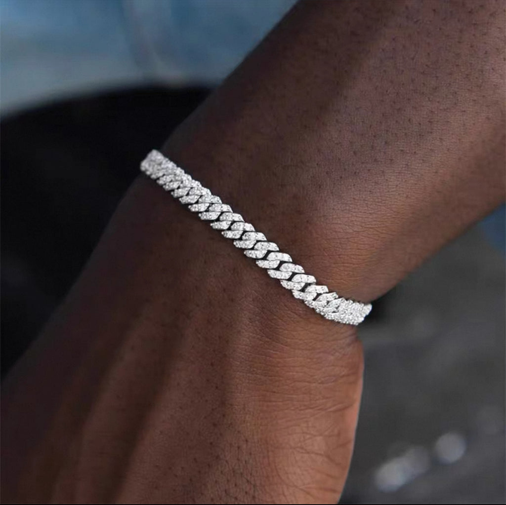 【Ice126】Iced Out Prong Chain Bracelet(5mm)