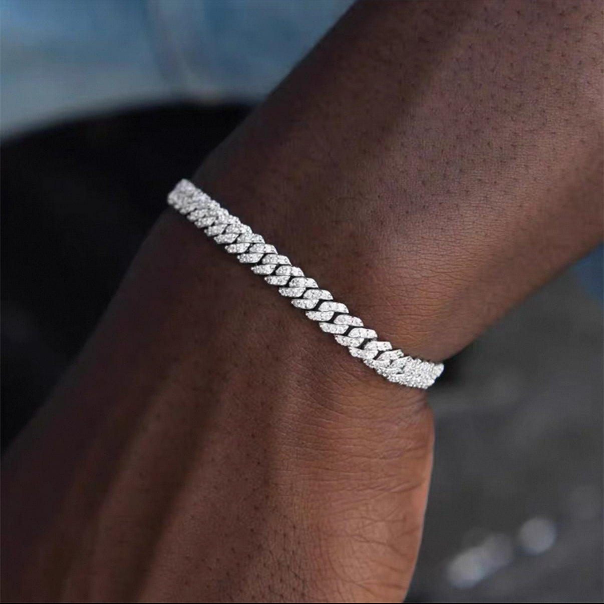 【Ice126】Iced Out Prong Chain Bracelet(5mm)