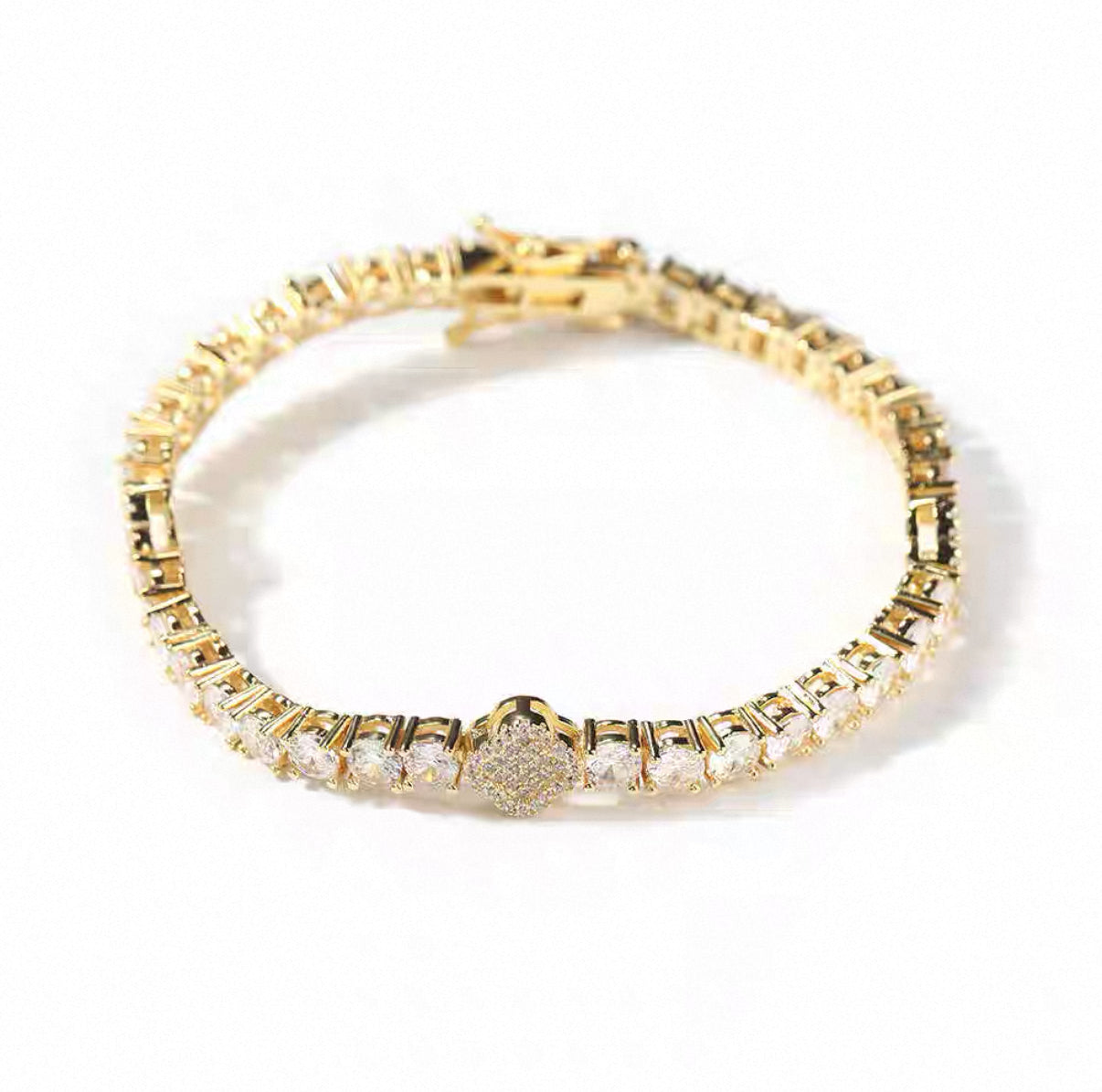 【Ice49】Iced Out Clover Tennis Bracelet