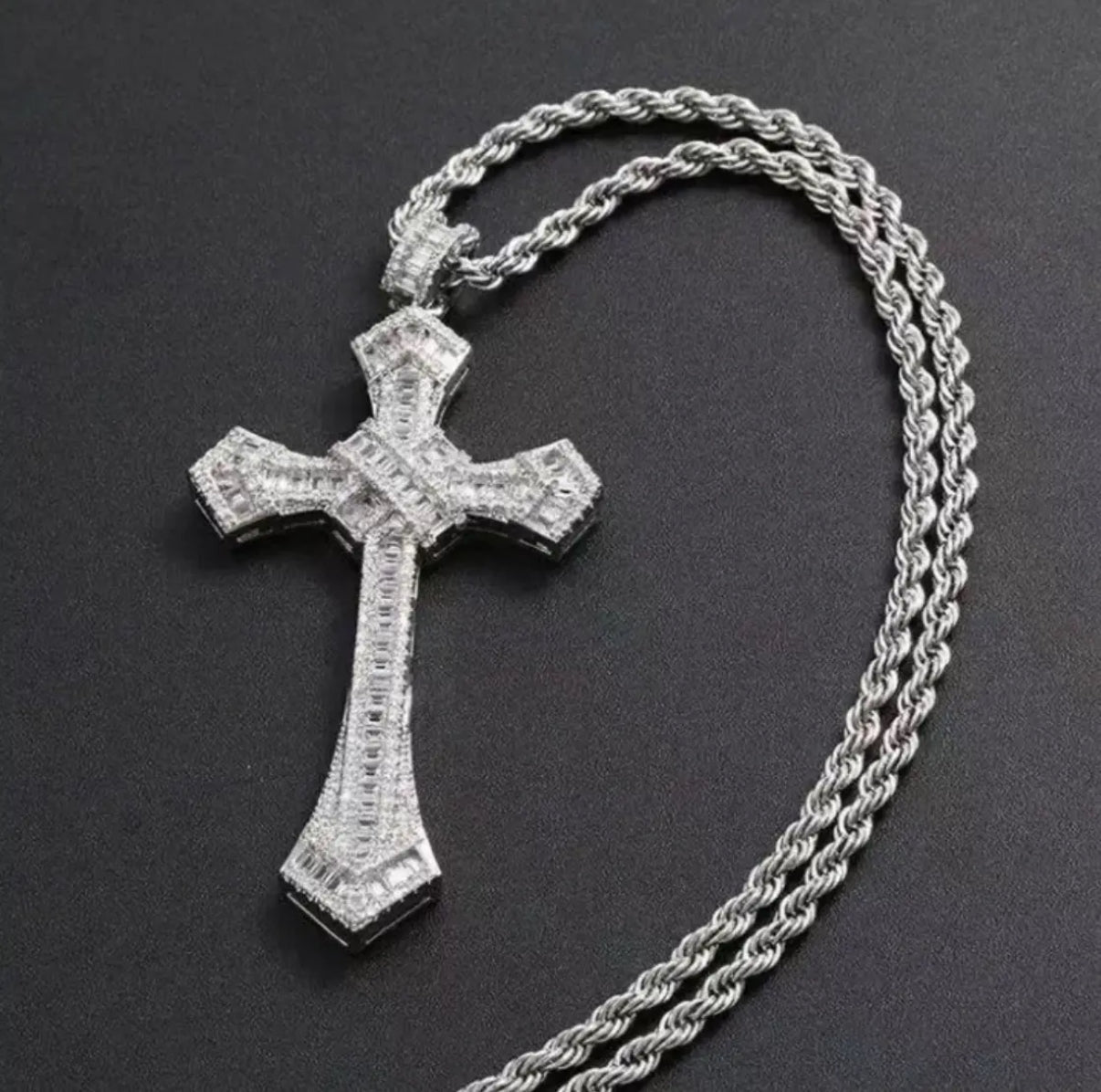 【Ice61】Cross Pendant【Moissanite】