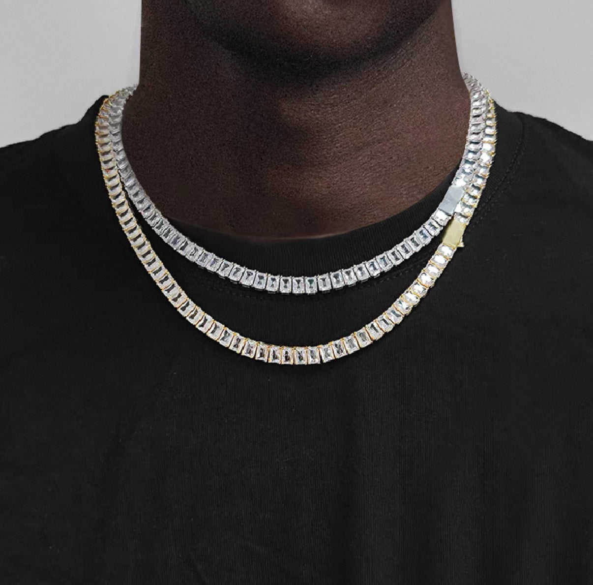 【Ice57】Baguette Tennis Chain Necklace