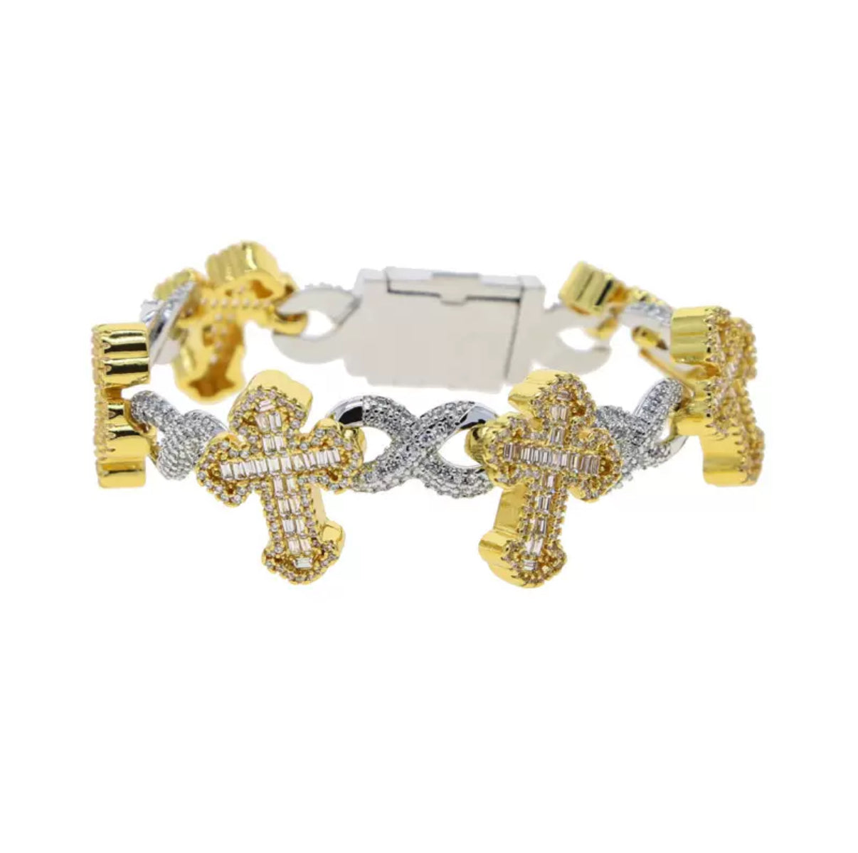 【Ice145】Eternal Cross Cuban Bracelet