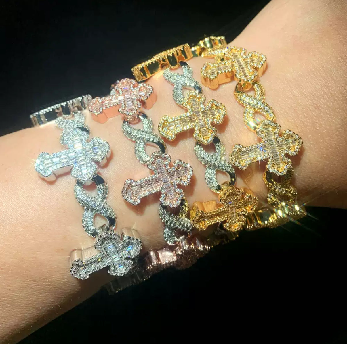 【Ice145】Eternal Cross Cuban Bracelet