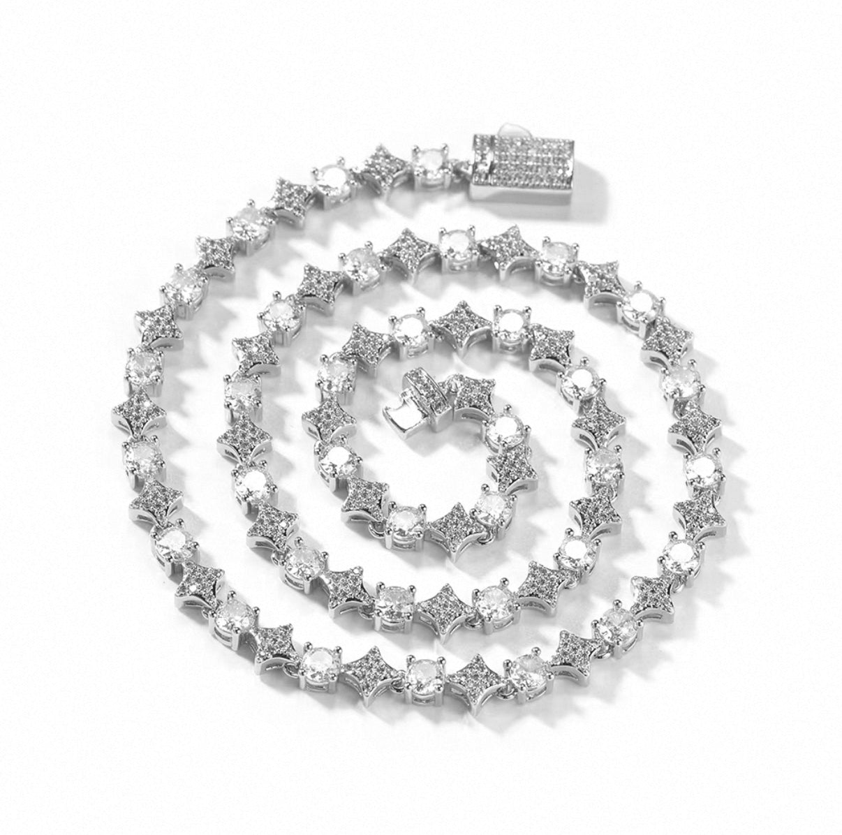 【Ice142】Starry Tennis Chain Necklace