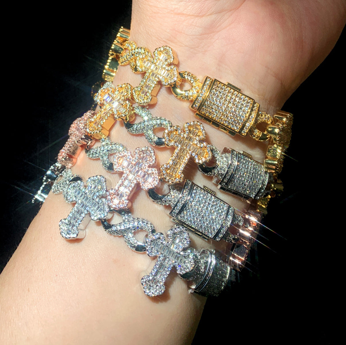 【Ice145】Eternal Cross Cuban Bracelet