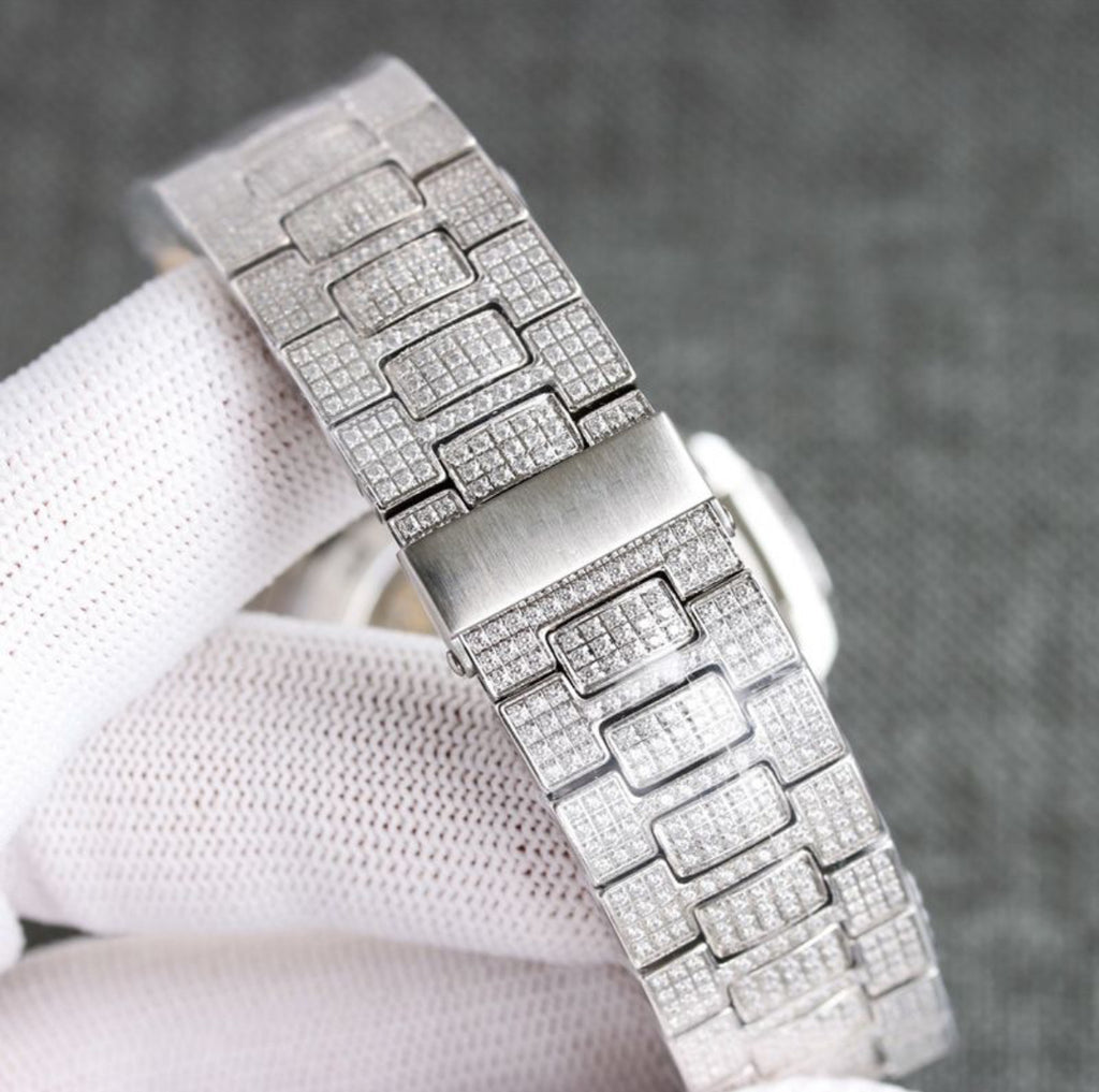 【Ice92】Iced Out Glacier Royale Watch【Moissanite/SILVER】