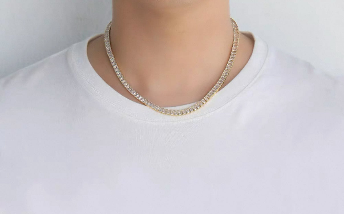【Ice57】Baguette Tennis Chain Necklace