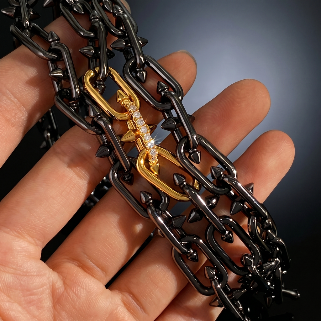 【Ice223】Barrel Link Chain Necklace