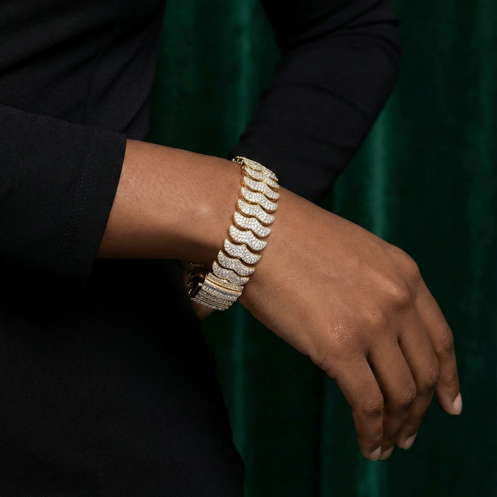 【Ice152】Iced Snake Chain Bracelet