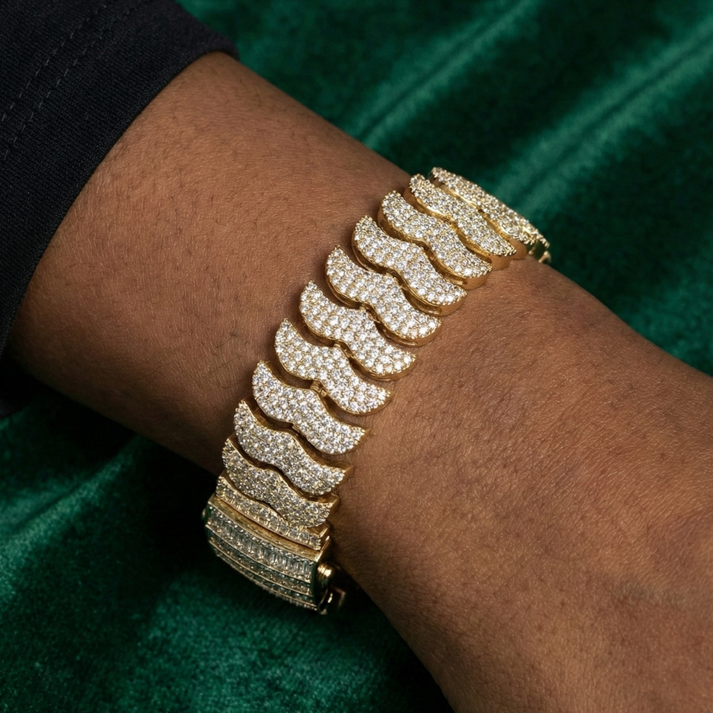 【Ice152】Iced Snake Chain Bracelet