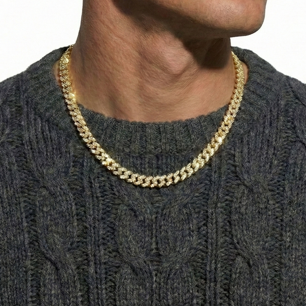 【Ice98】Iced Out Prong Chain Necklace