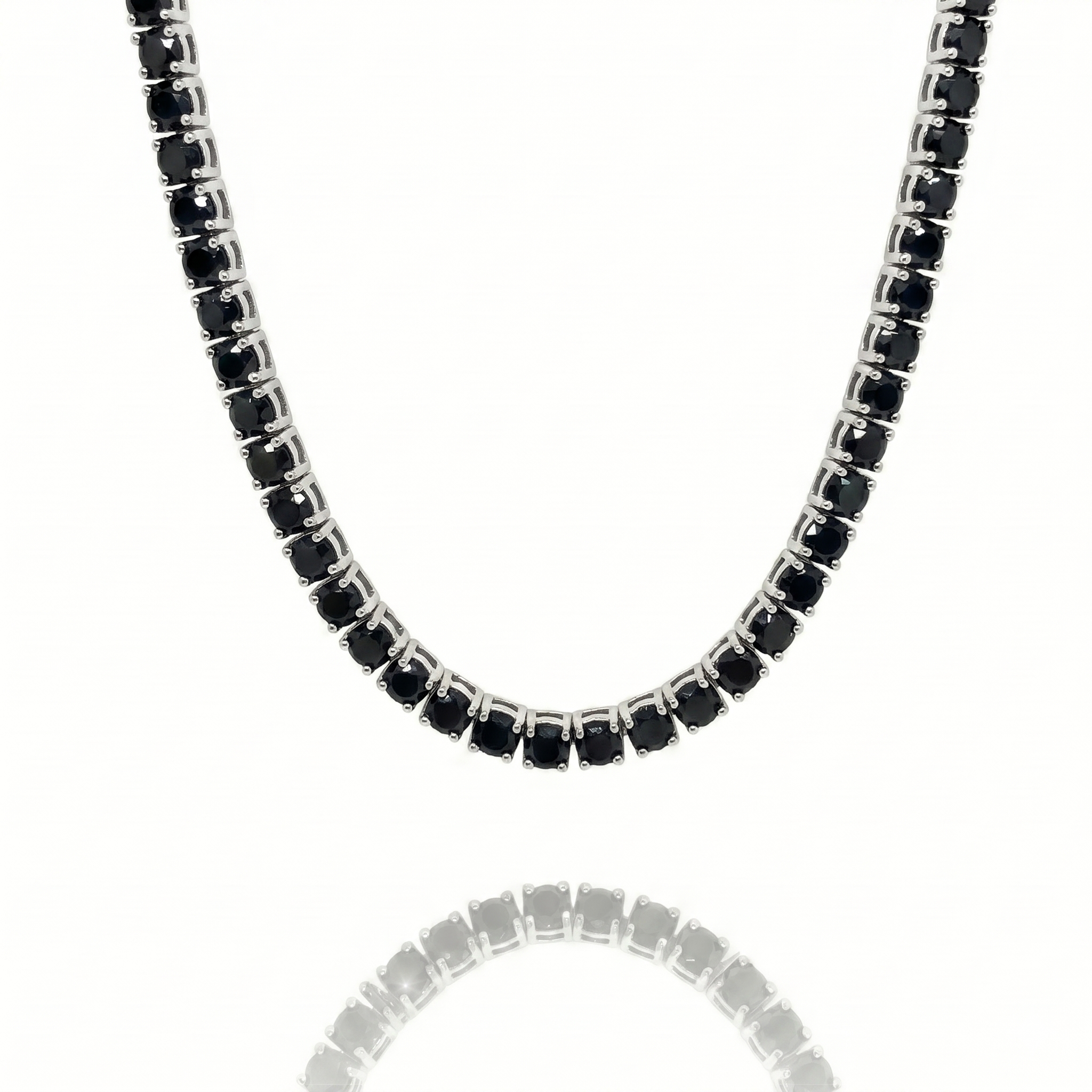 【Ice130】Black Moissanite Tennis Chain Necklace