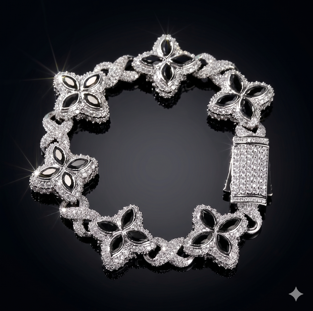 【Ice137】Velour Flower Link Bracelet