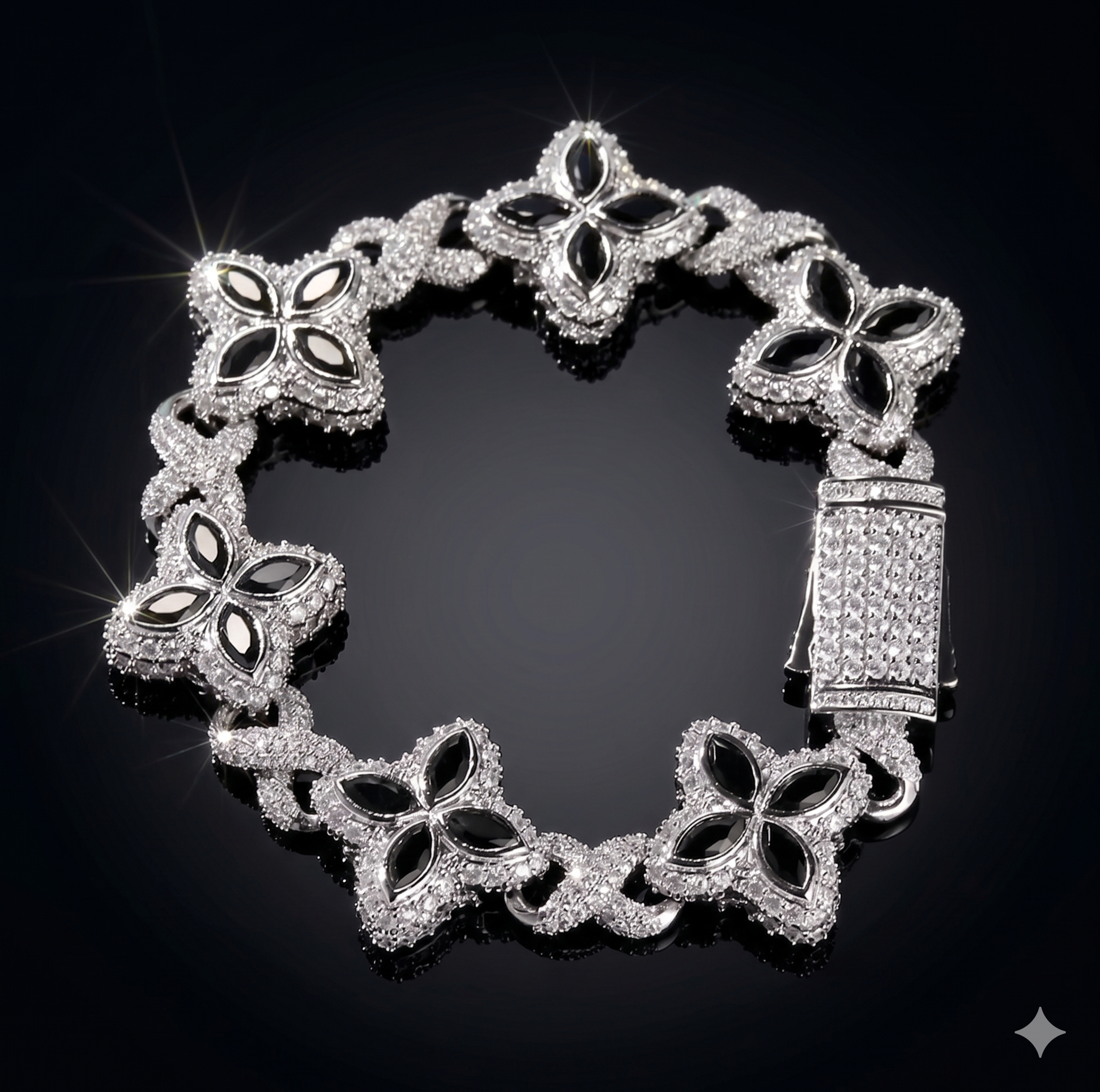 【Ice137】Velour Flower Link Bracelet