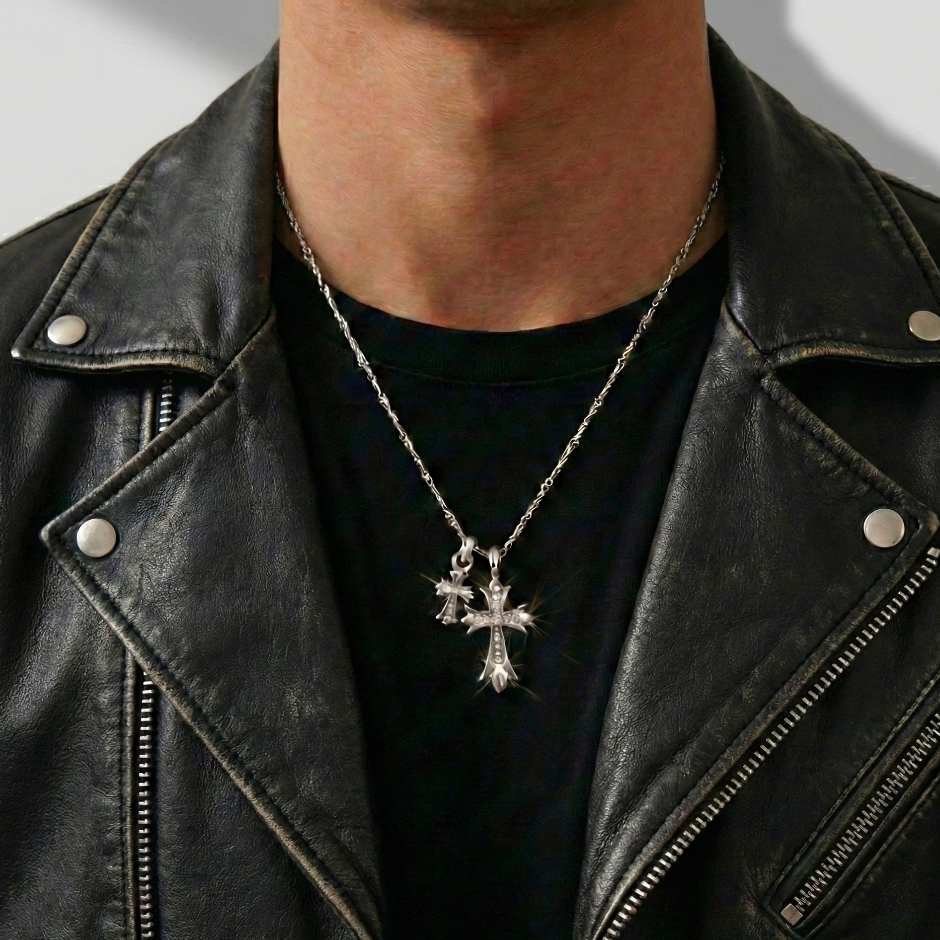 【Ice09】Iced Out Cross Necklace