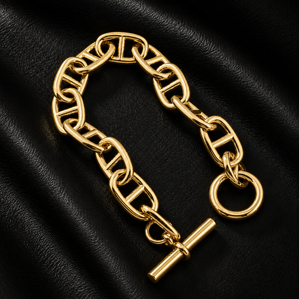 【Ice260】Gold Anchor Chain Bracelet