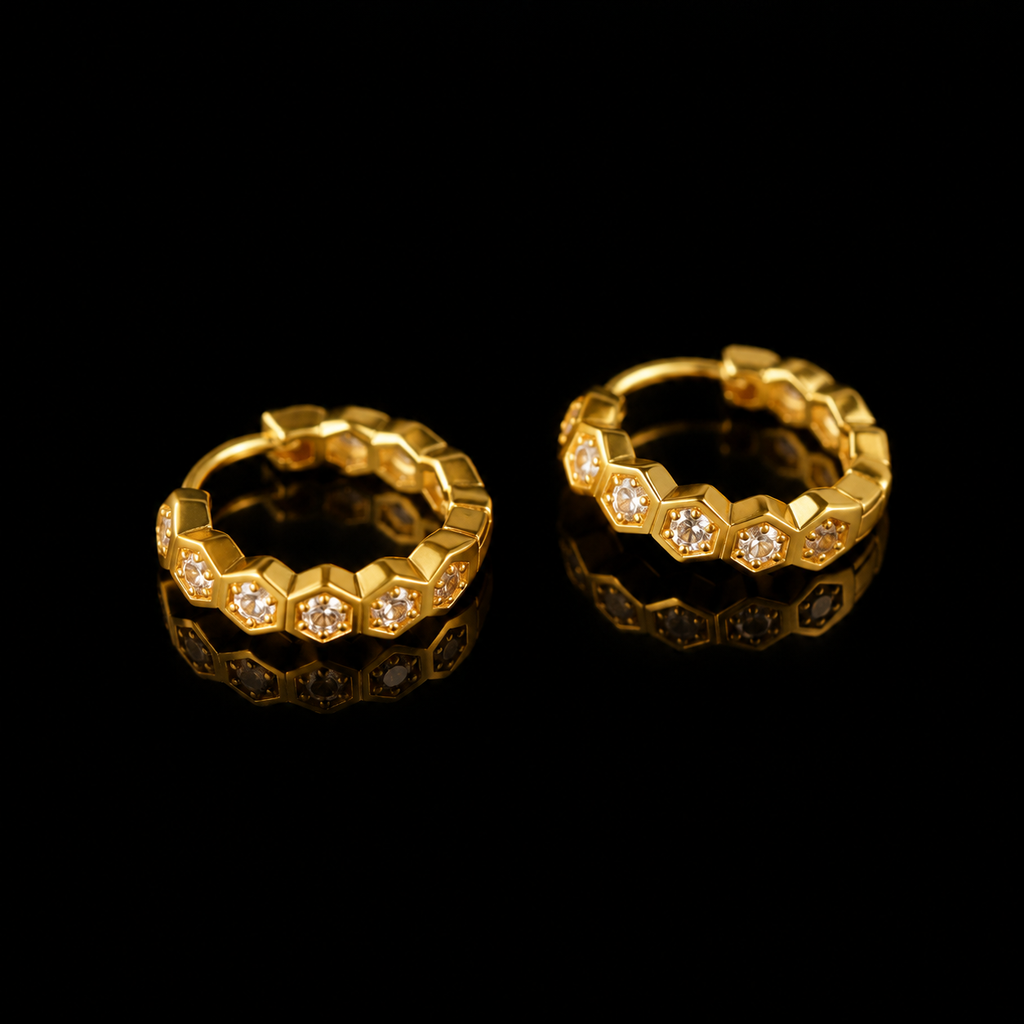 【Ice232】Honeycomb Hoop Pierce
