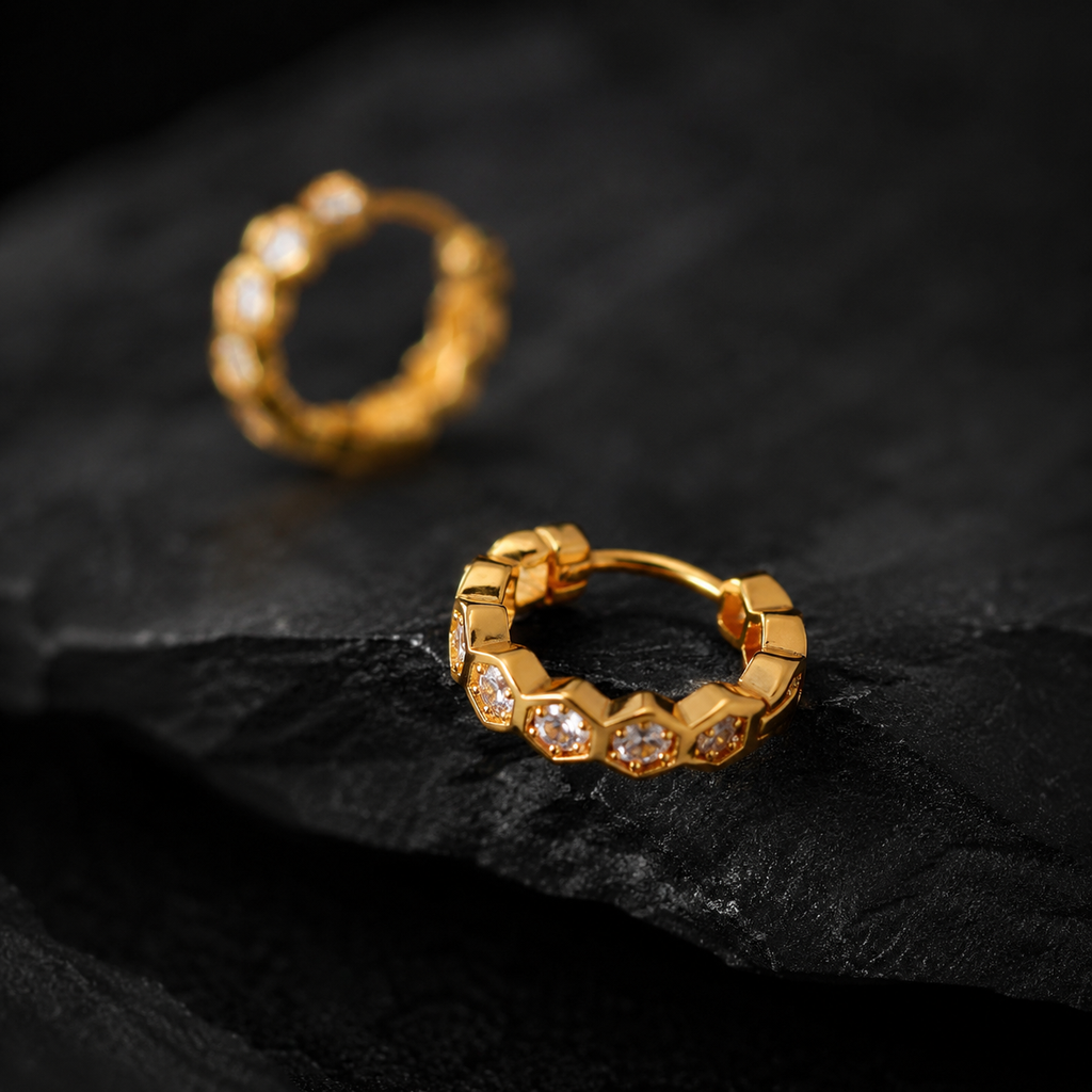 【Ice232】Honeycomb Hoop Pierce