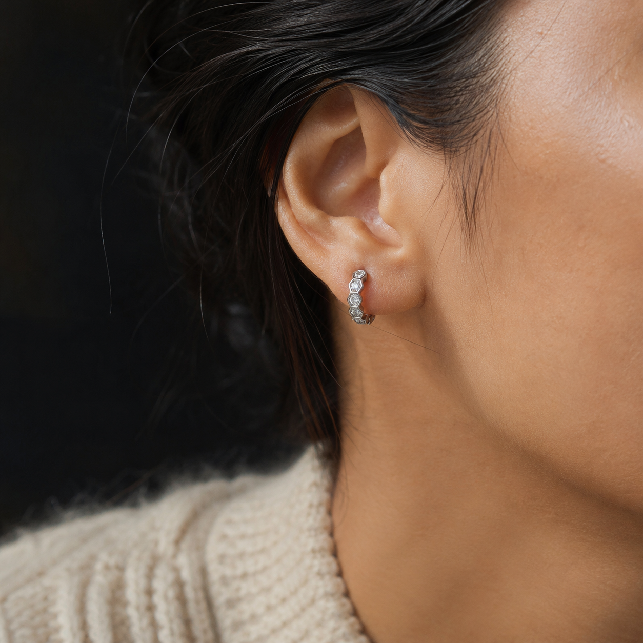 【Ice232】Honeycomb Hoop Pierce