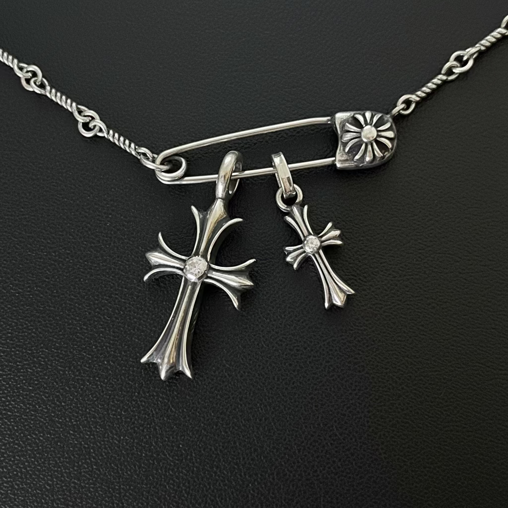 【Ice218】Luxury Cross Pin Necklace