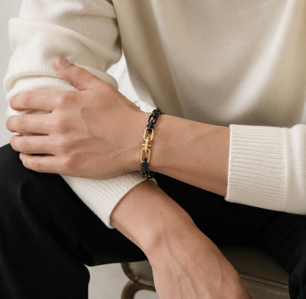 【Ice217】Barrel Link Chain Bracelet