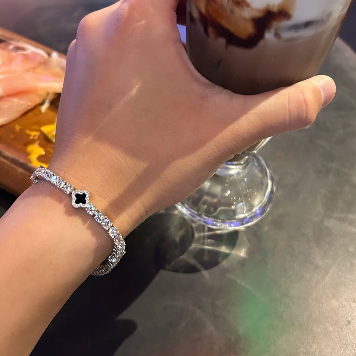【Ice63】Clover Tennis Chain Bracelet