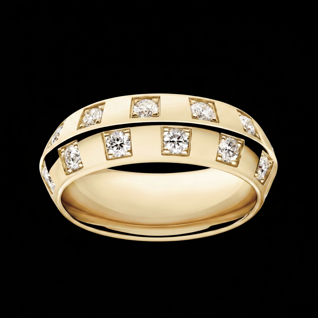 【Ice207】Crown Panel Ring