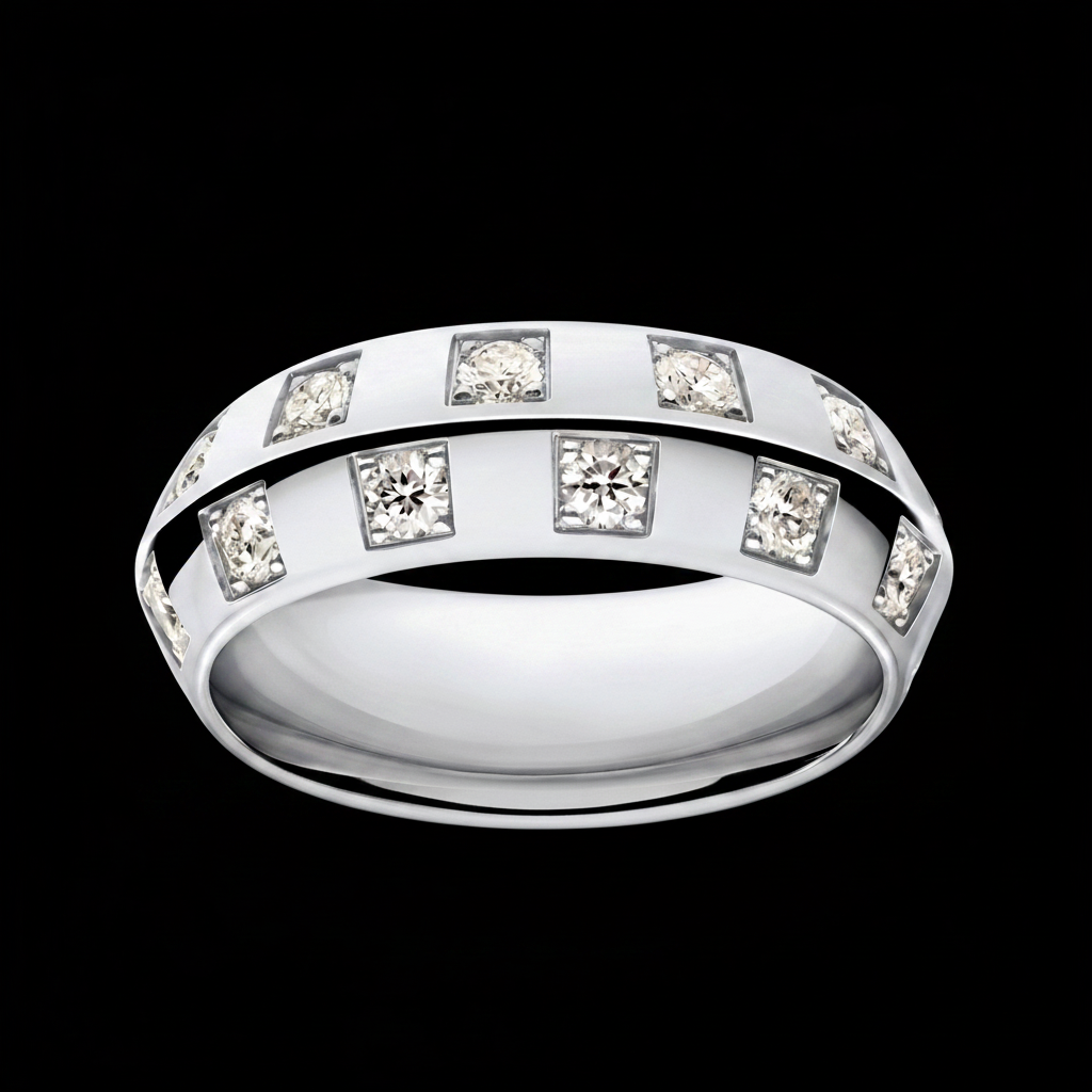 【Ice207】Crown Panel Ring