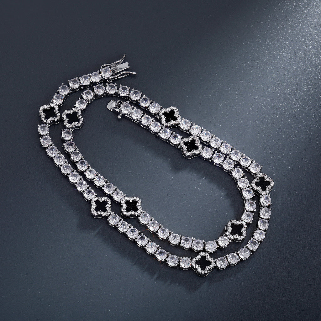 【Ice63】Clover Tennis Chain Bracelet