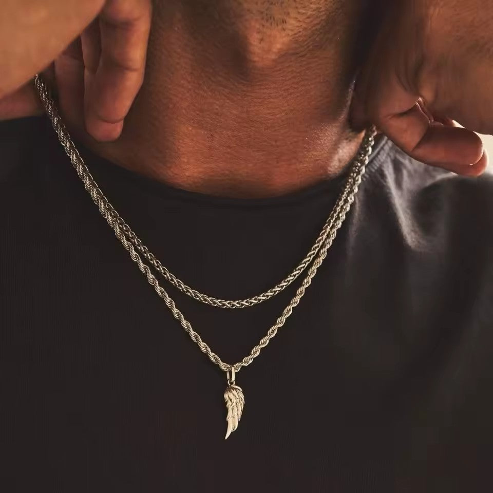 【Ice236】Feather Pendant Necklace