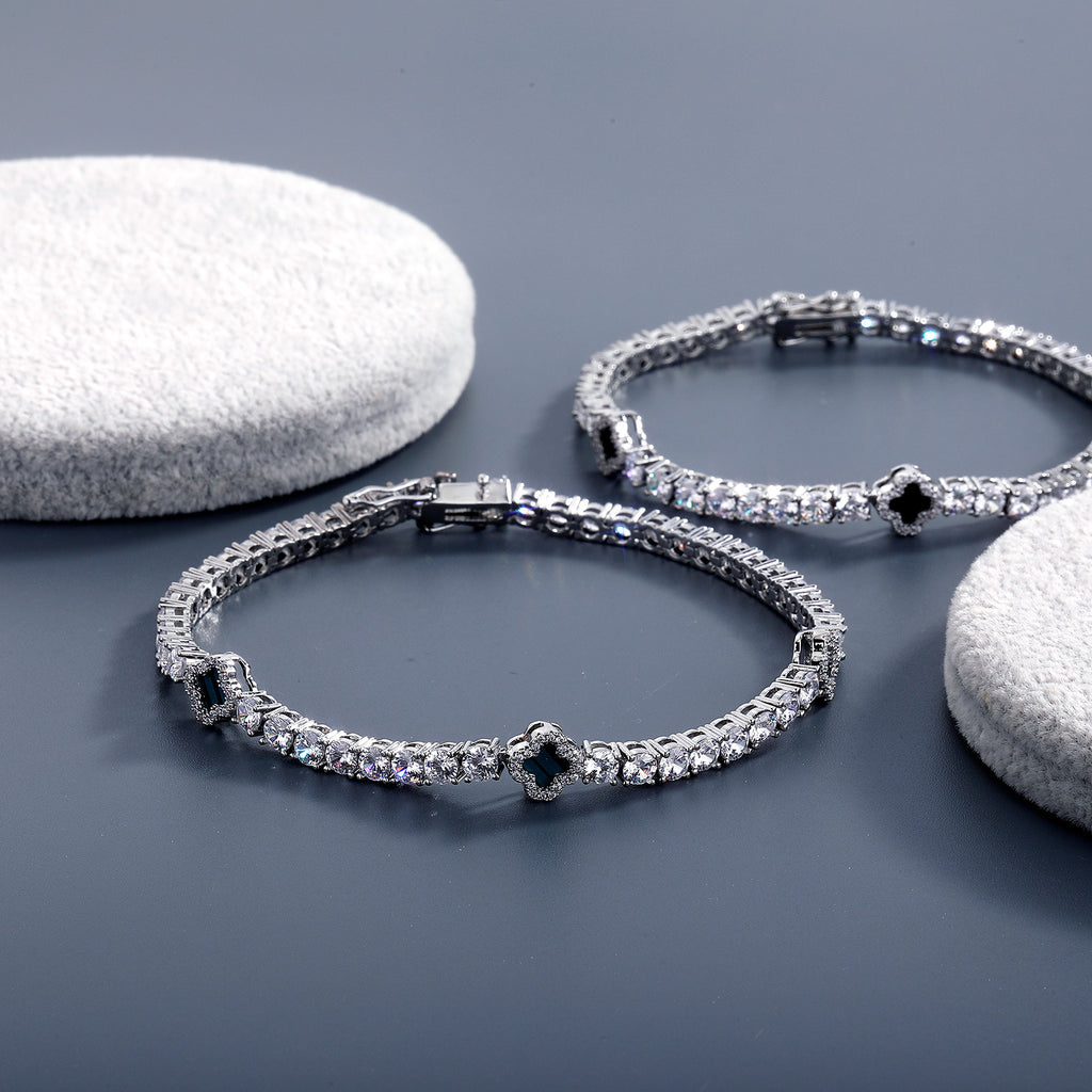 【Ice63】Clover Tennis Chain Bracelet