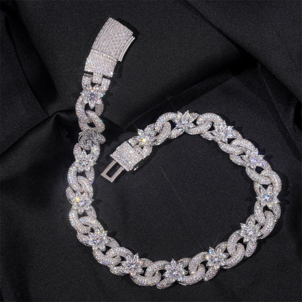 【Ice143】Iced Blossom Cuban Chain Necklace