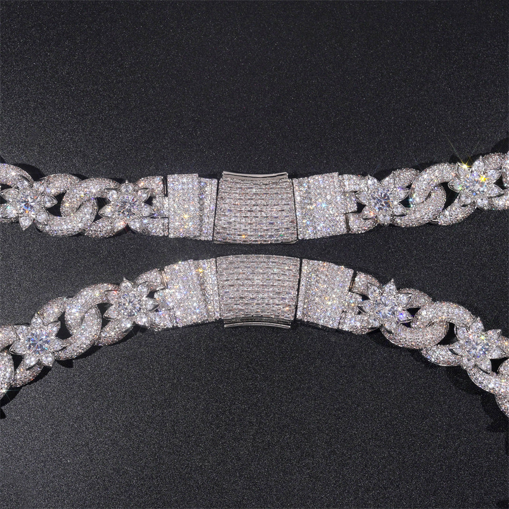 【Ice143】Iced Blossom Cuban Chain Necklace