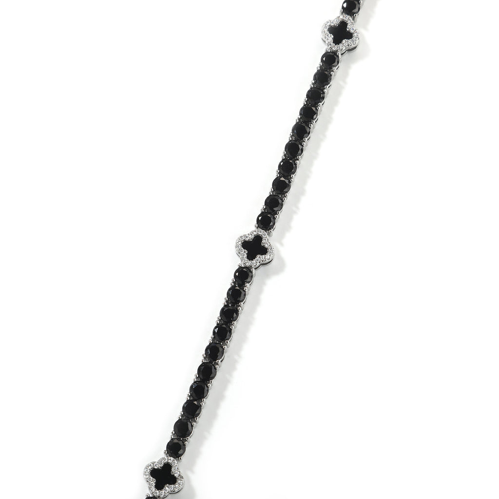 【Ice257】Black Clover Tennis Chain Necklace