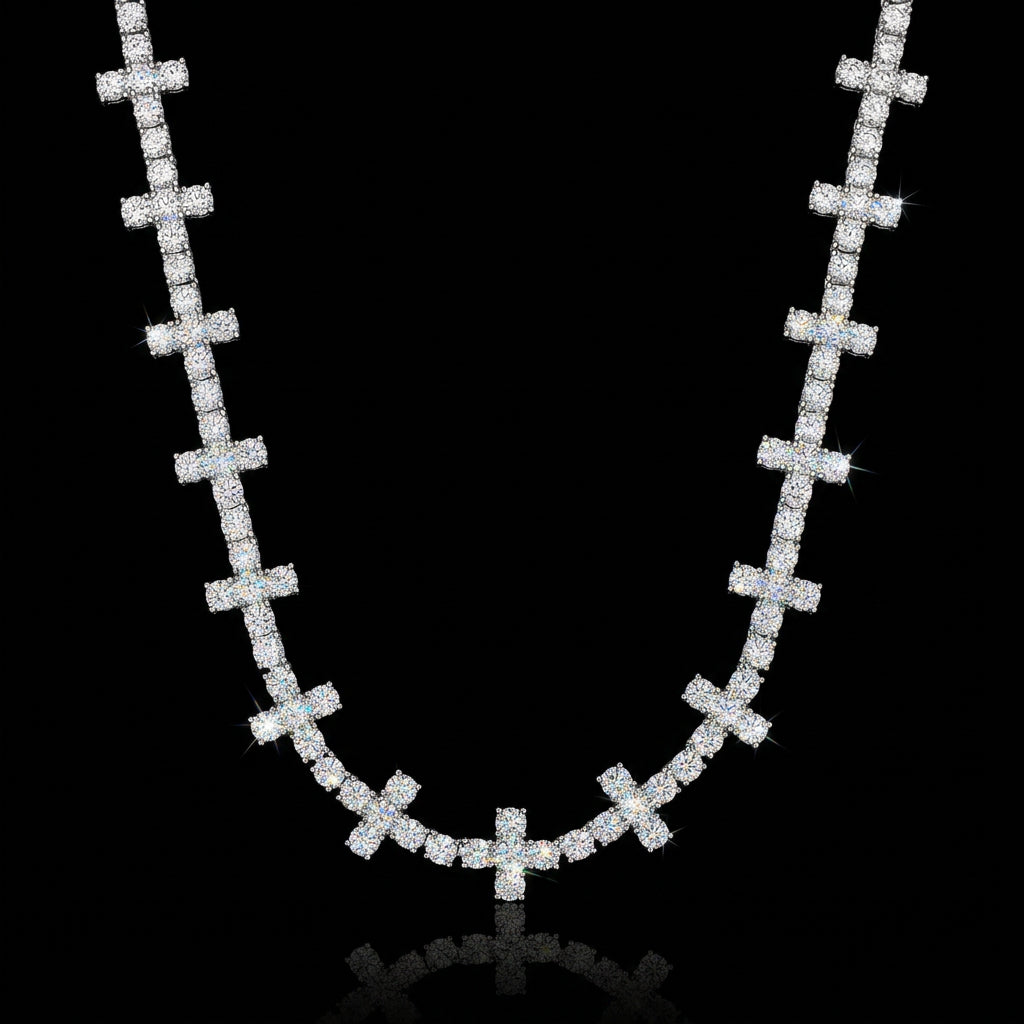 Firenze Cross Tennis Chain Silver