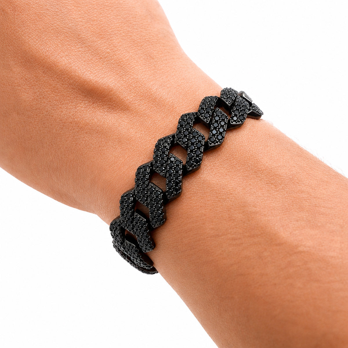 Black Prong Cuban Link Bracelet