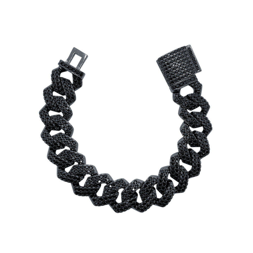 Black Prong Cuban Link Bracelet 幅15mm / 長さ18cm