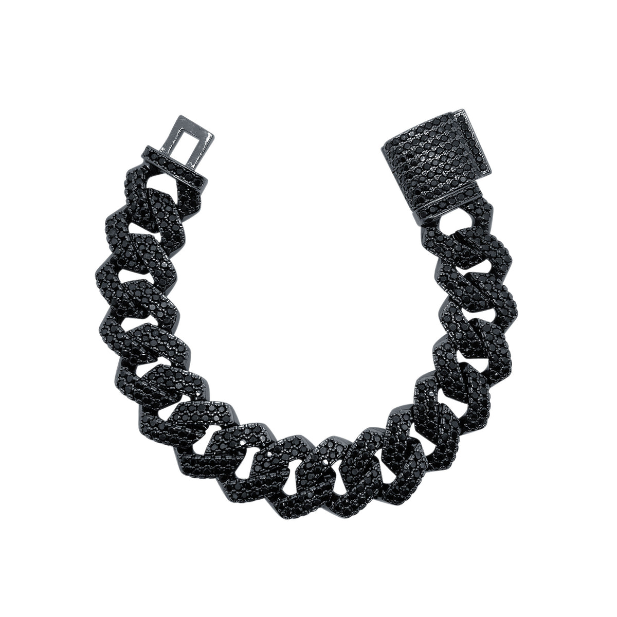 Black Prong Cuban Link Bracelet 幅15mm / 長さ18cm