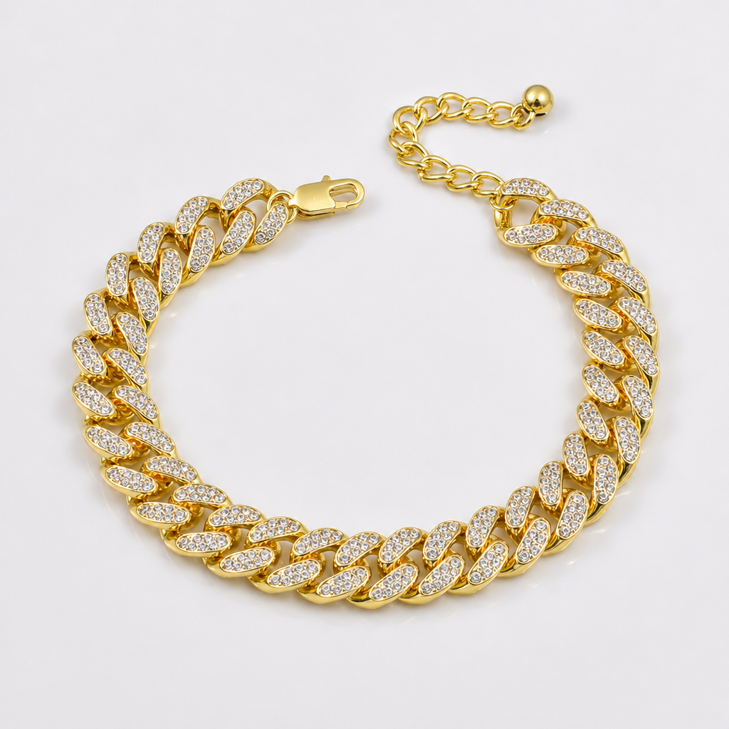 【Ice108】Iced Out Prong Chain Anklet 全体が分かる商品画像