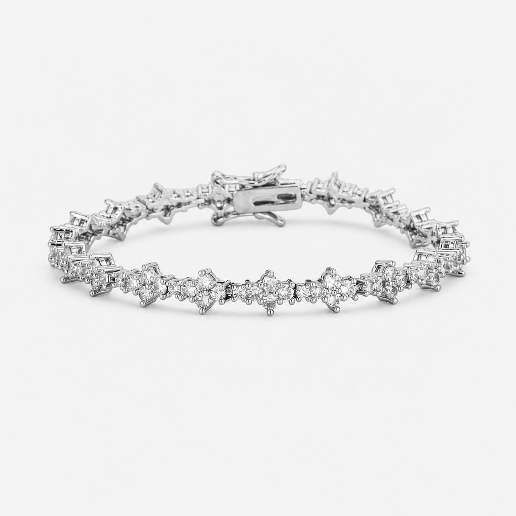 【Ice109】Triple Cut Tennis Chain Anklet 全体が分かる商品画像