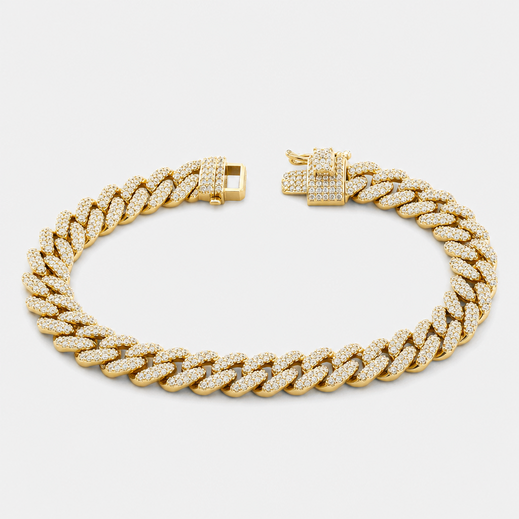【Ice126】Iced Out Prong Chain Bracelet(5mm) 全体が分かる商品画像