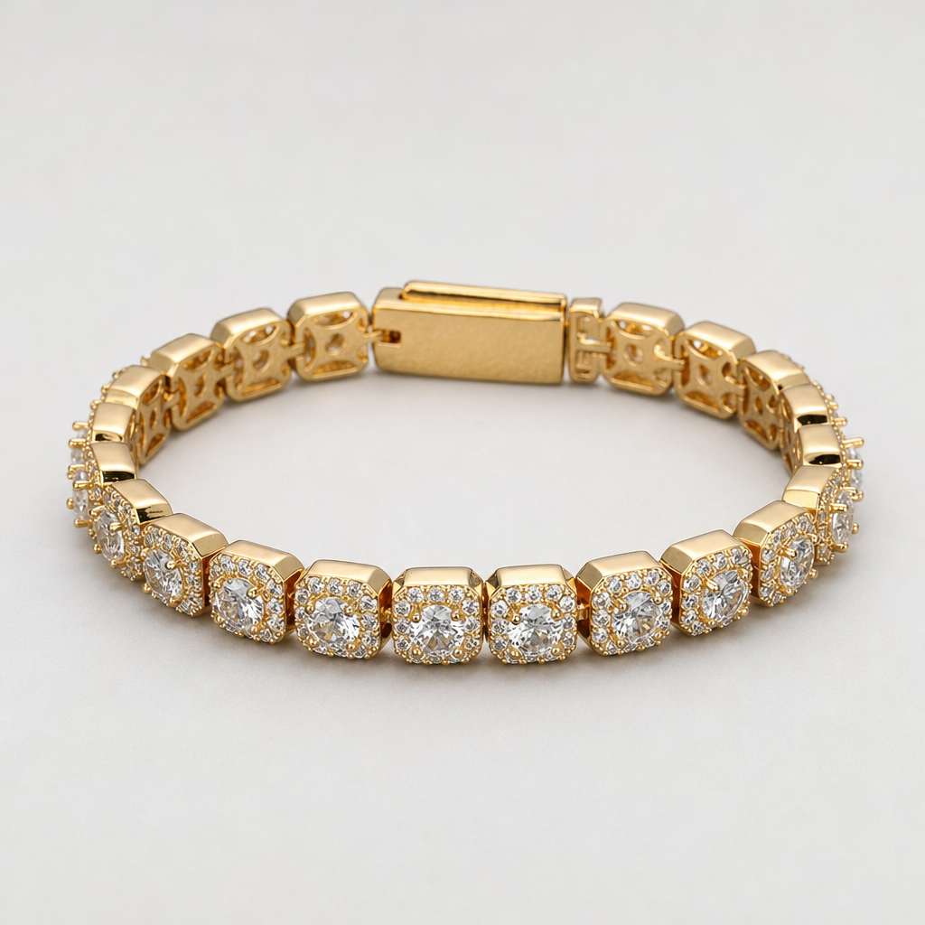 【Ice140】Cube Tennis Chain Bracelet 全体が分かる商品画像